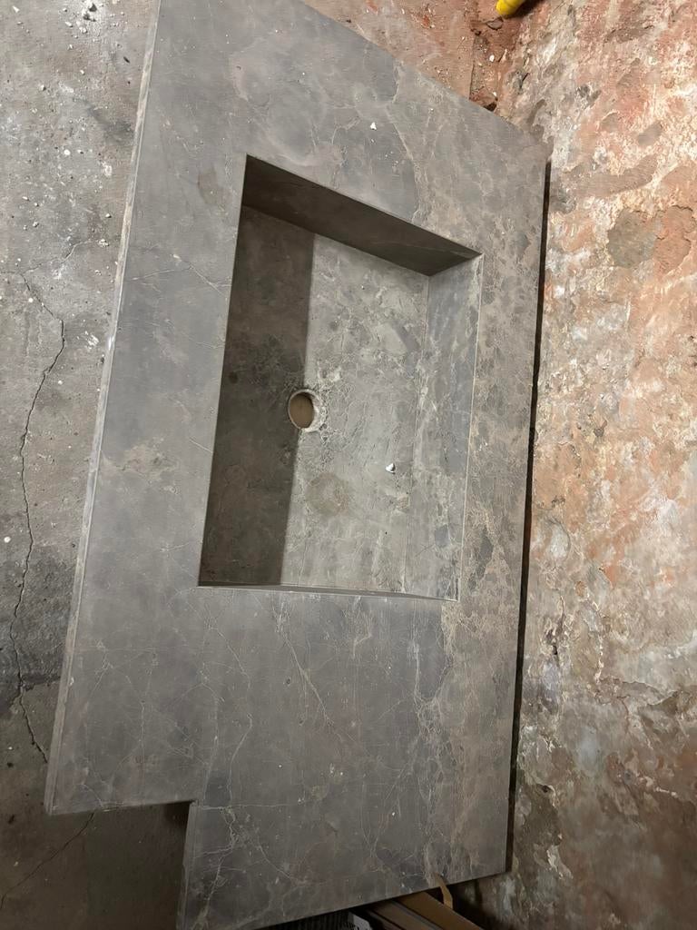 Lavabo wasbak steen, Doe-het-zelf en Bouw, Sanitair, Ophalen, Nieuw, Steen
