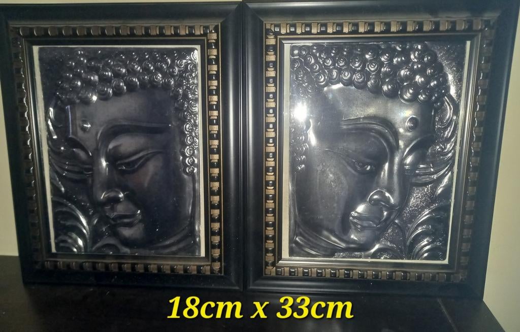 2 cadres Bouddha en reliëf, Maison & Meubles, Enlèvement, Comme neuf