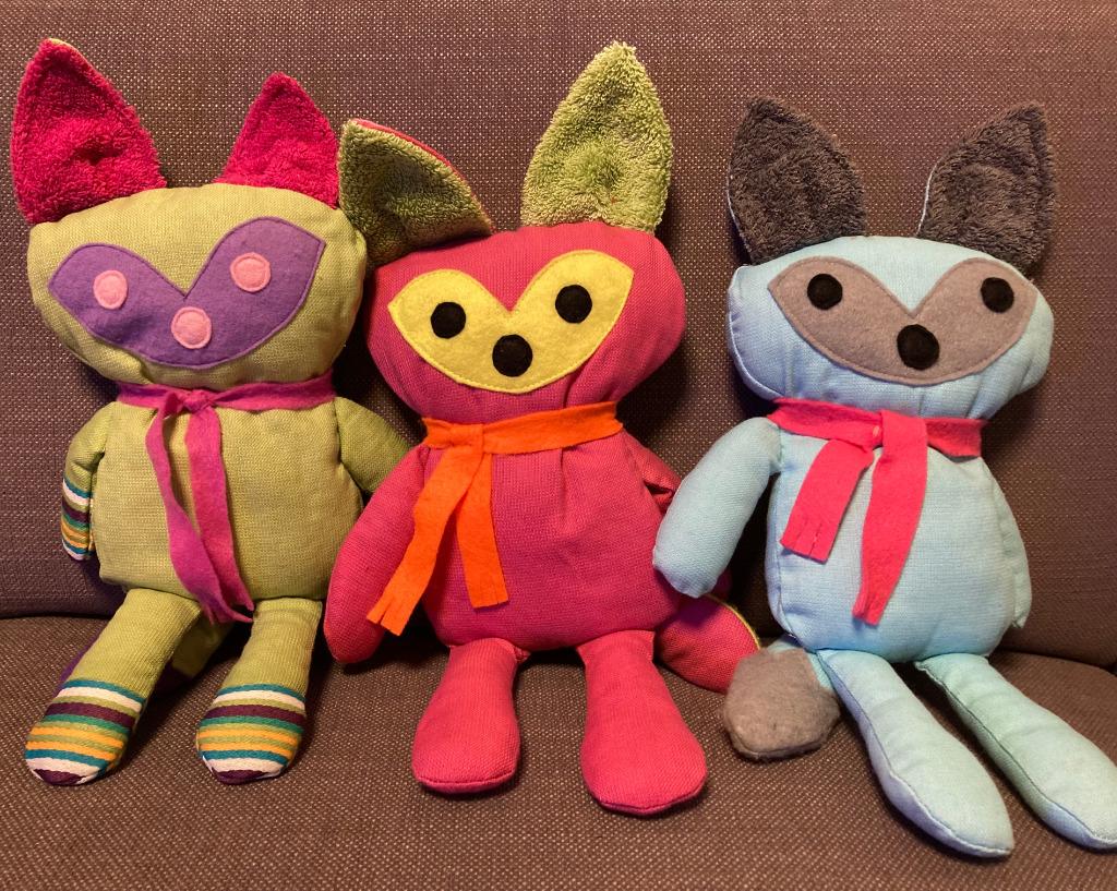 Zelfgemaakte 'vosjes' knuffels, Kinderen en Baby's, Speelgoed | Knuffels en Pluche, Ophalen of Verzenden, Nieuw, Overige typen
