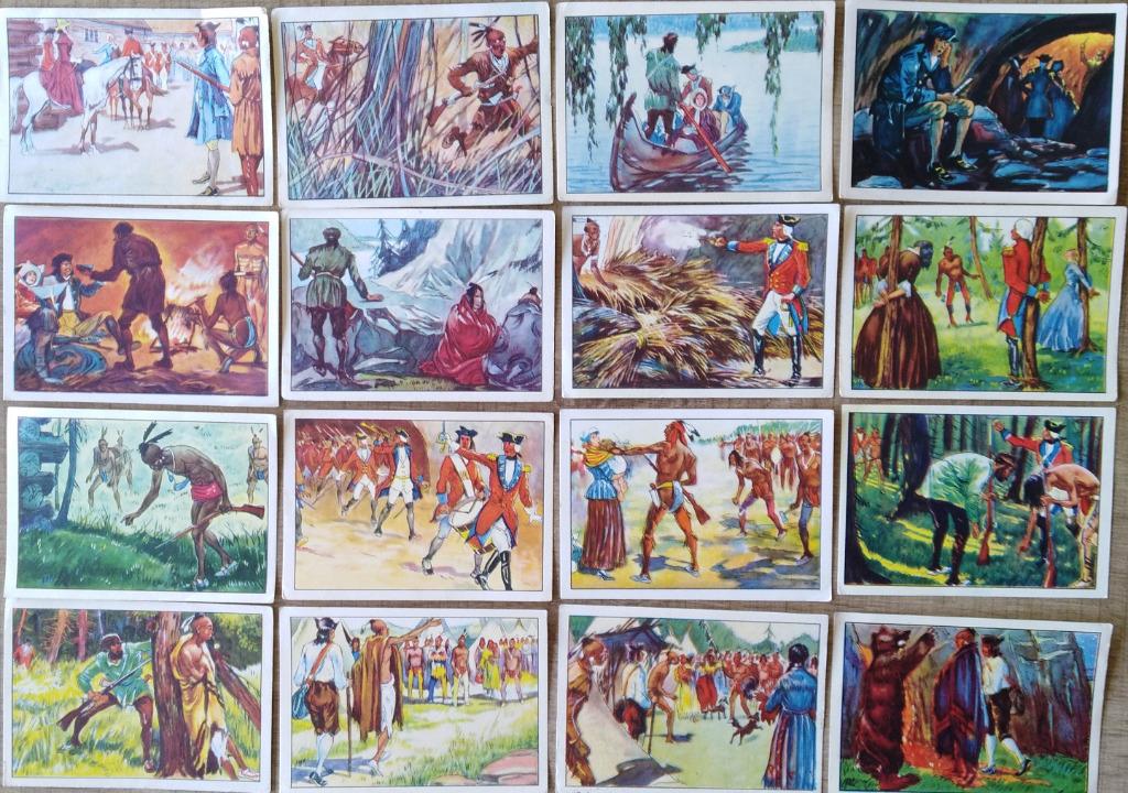 16 oude verzamelprentjes reeks De Laatste der Mohikanen (Mar, Collections, Enlèvement ou Envoi, Utilisé, Autres sujets/thèmes