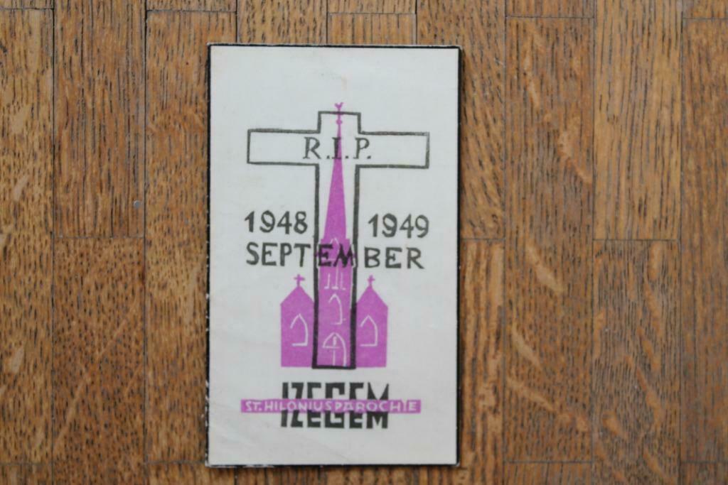 Bidprentje alle overledenen Izegem 1948-1949, Verzamelen, Bidprentjes en Rouwkaarten, Ophalen of Verzenden, Bidprentje