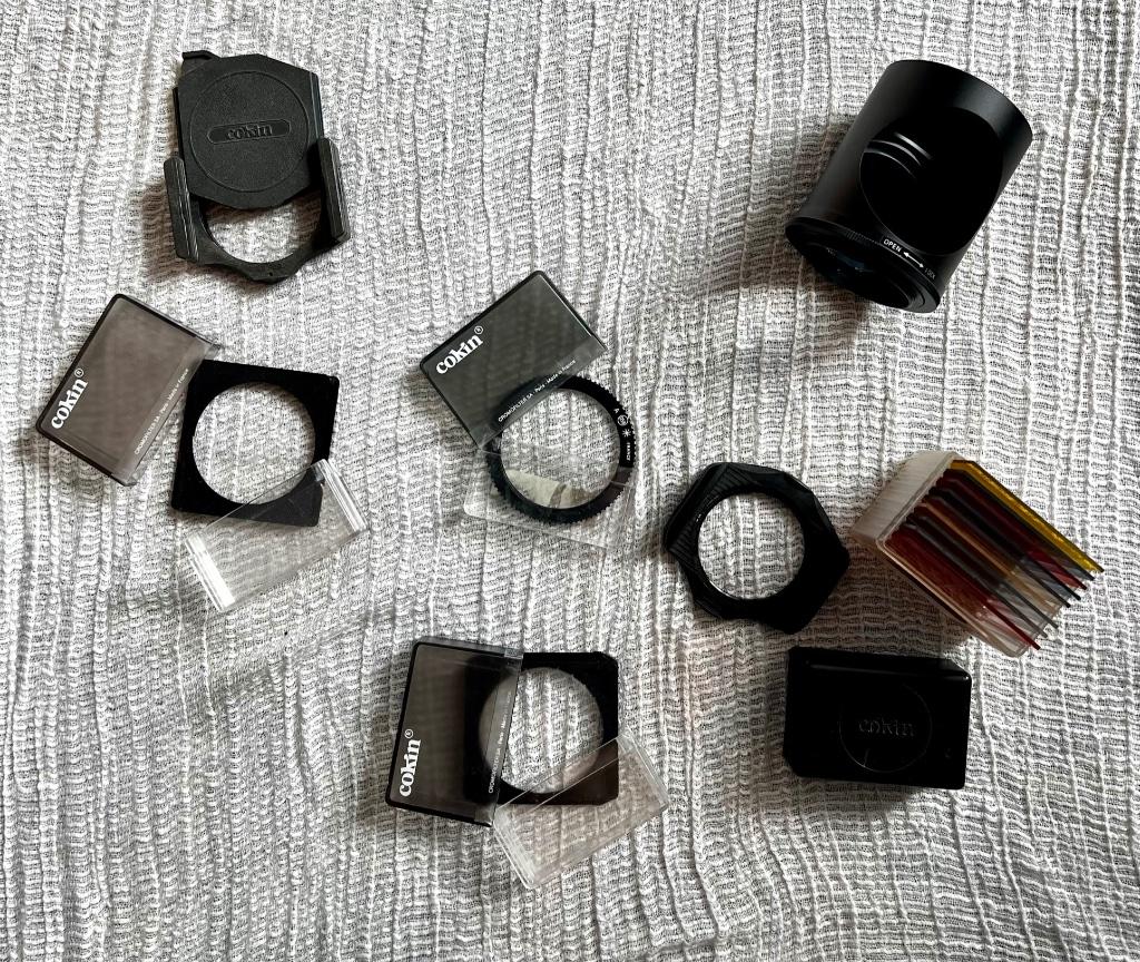 Lot filtres et bagues Cokin et Faux objectif miroir, Enlèvement ou Envoi, Comme neuf, 50 à 60 mm, Cokin