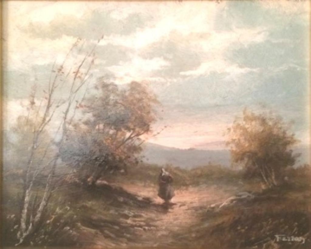 M. Ferrán, ' Weg in de Herfst ' 24 x 30 (niet ingelijst), Ophalen of Verzenden, Zo goed als nieuw, Schilderij, Oorspronkelijke maker