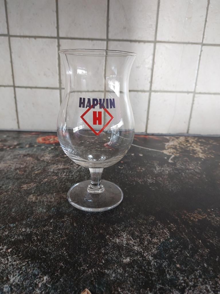 Hapkin glas 25cl, Verzamelen, Ophalen of Verzenden, Zo goed als nieuw, Bierglas