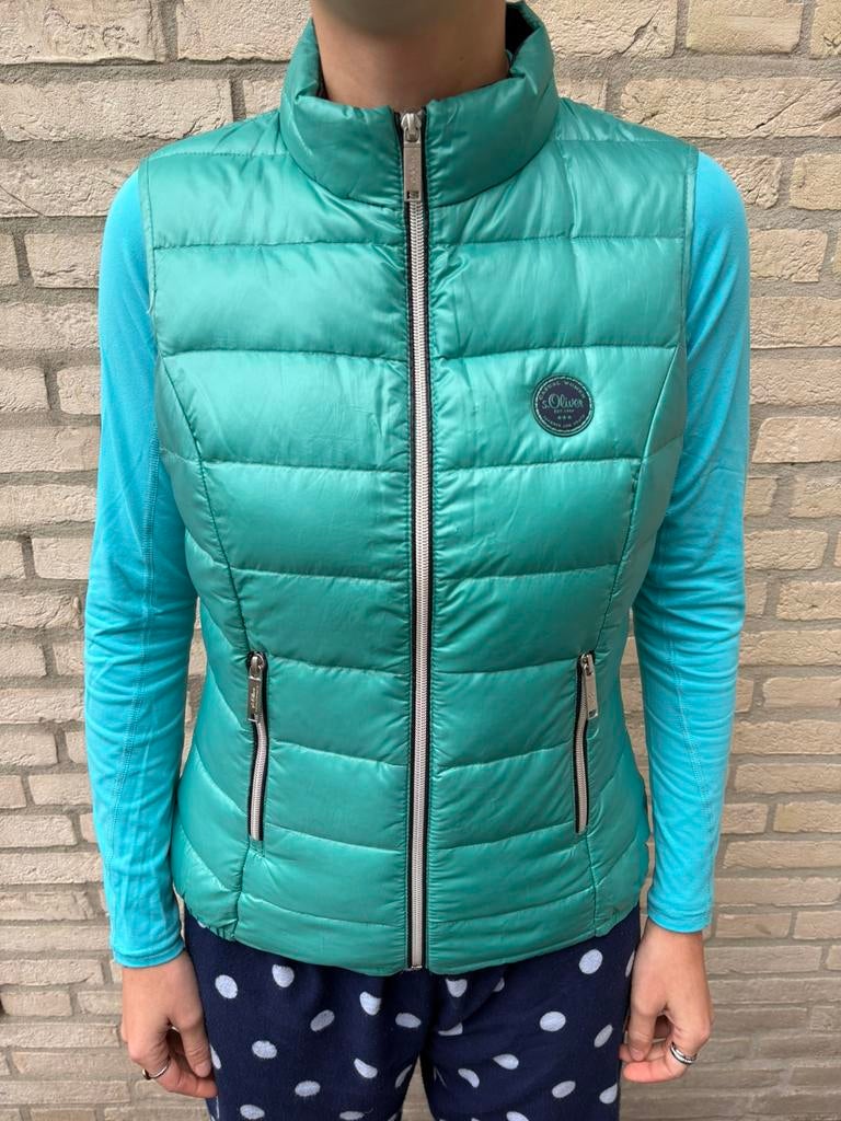 Prachtige dunne appelblauwzeegroene bodywarmer van s. Oliver, Vêtements | Femmes, Enlèvement ou Envoi, Taille 36 (S), Comme neuf