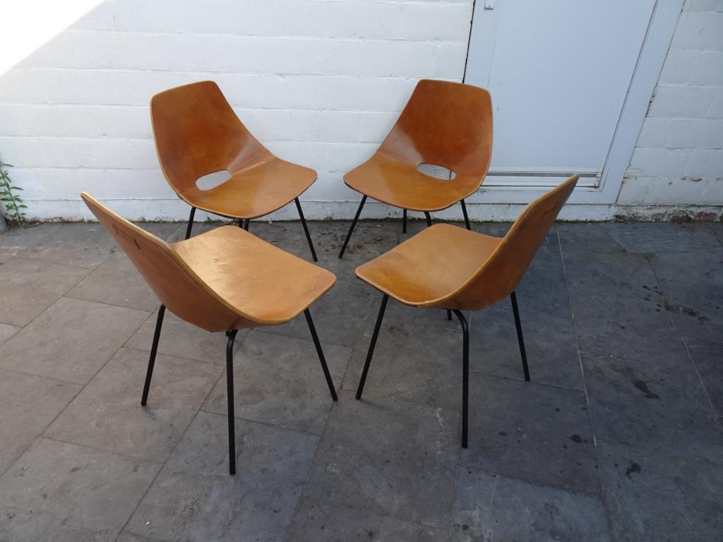 PIERRE GUARICHE TONNEAU BAREL LEDER VINTAGE RETRO, Antiek en Kunst, Antiek | Meubels | Stoelen en Sofa's, Ophalen