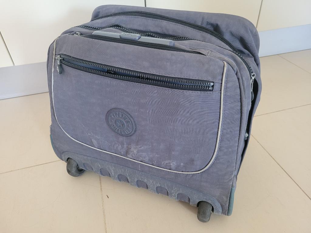 Cartable KIPLING à roulettes, 3 compartiments, bleu, Bijoux, Sacs & Beauté, Sacs | Cartables, Enlèvement ou Envoi, 30 à 40 cm