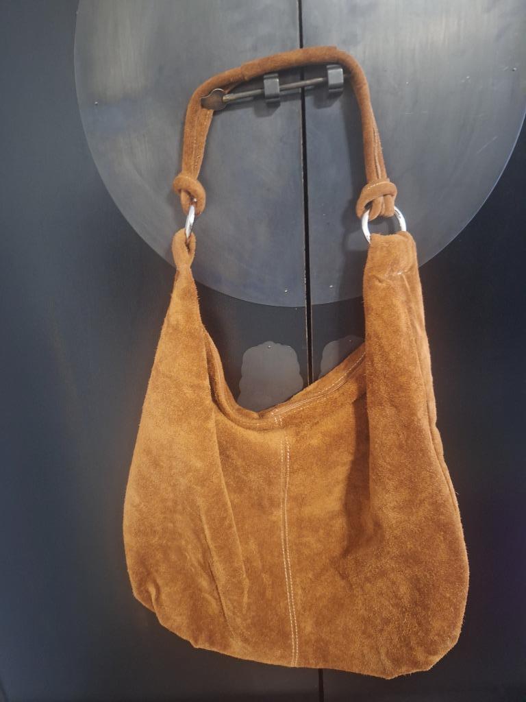 Superbe grand sac fourre tout en croûte de cuir., Enlèvement ou Envoi, Comme neuf, Brun, Autres types
