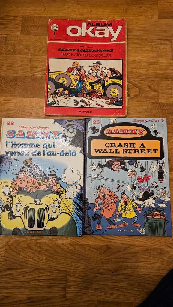 3 albums de Sammy , album 22, 26 en eo et l'album okay, Enlèvement ou Envoi