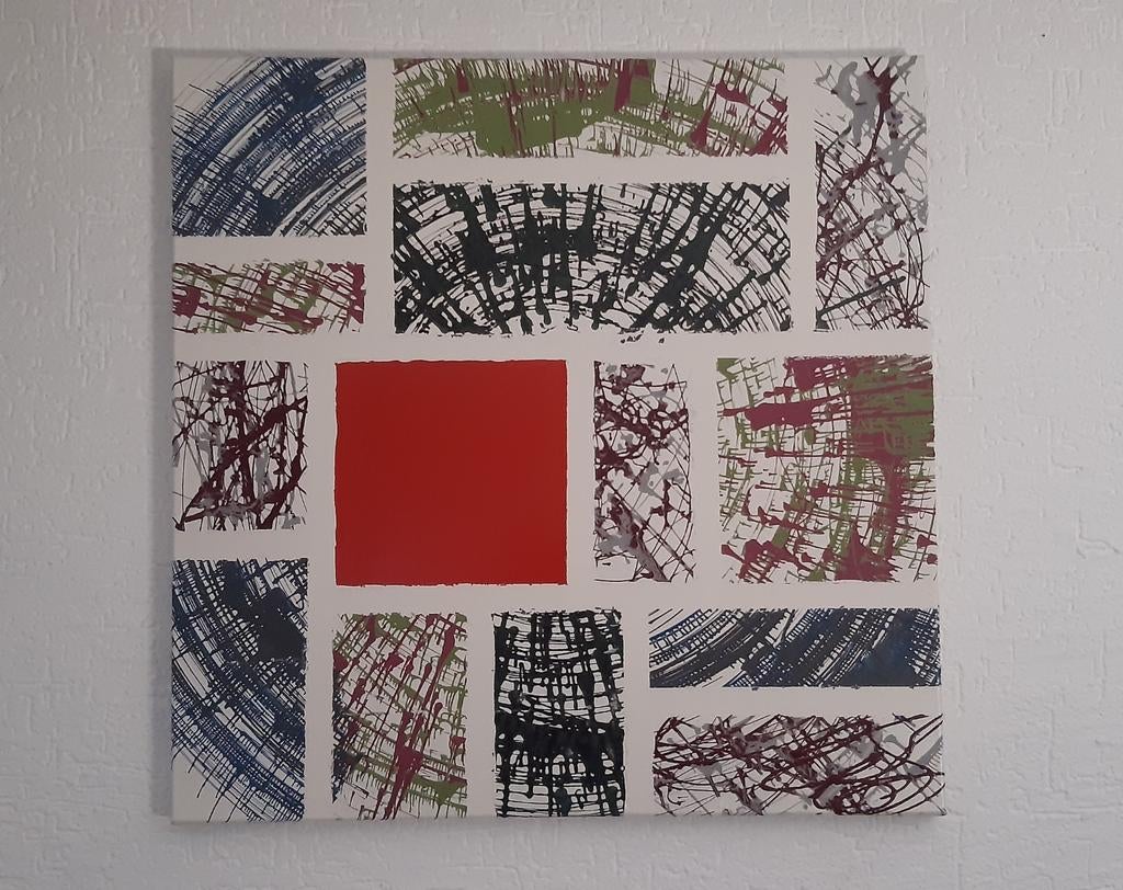 Mondriaantje in t wit., Antiek en Kunst, Kunst | Schilderijen | Modern, Ophalen
