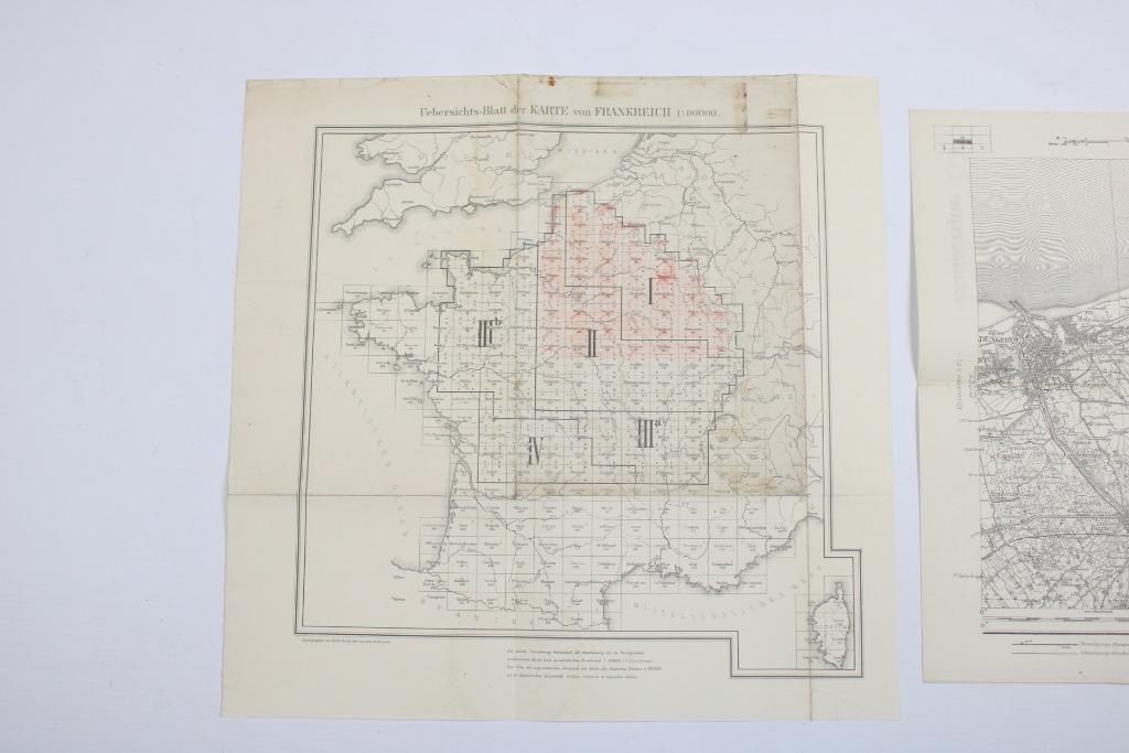 Duitse topografische kaarten van Noord-Frankrijk, 1914-1915, Verzamelen, Militaria | Algemeen, Ophalen of Verzenden, Overige soorten