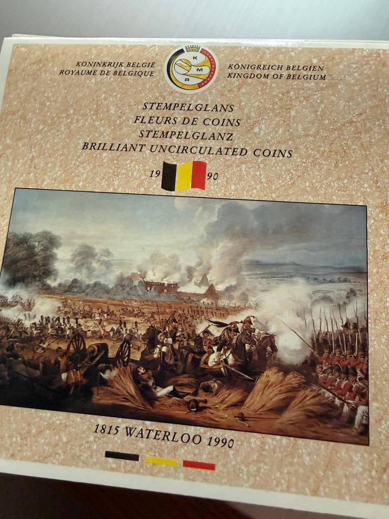 Waterloo 1815-1990. Munten in originele ongeschonden verpakk, Verzamelen, Ophalen, Nieuw