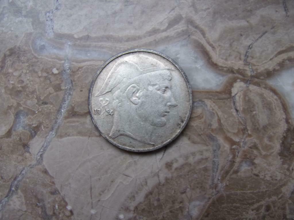 50 francs - Prins Charles - type Mercure NL 1954, Ophalen of Verzenden, Losse munt, Zilver