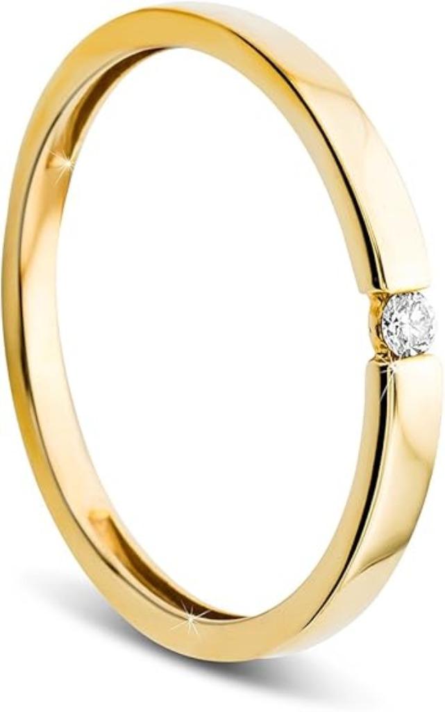 verlovingsring voor dames met solitaire diamant, -, Verzenden, -, Nieuw
