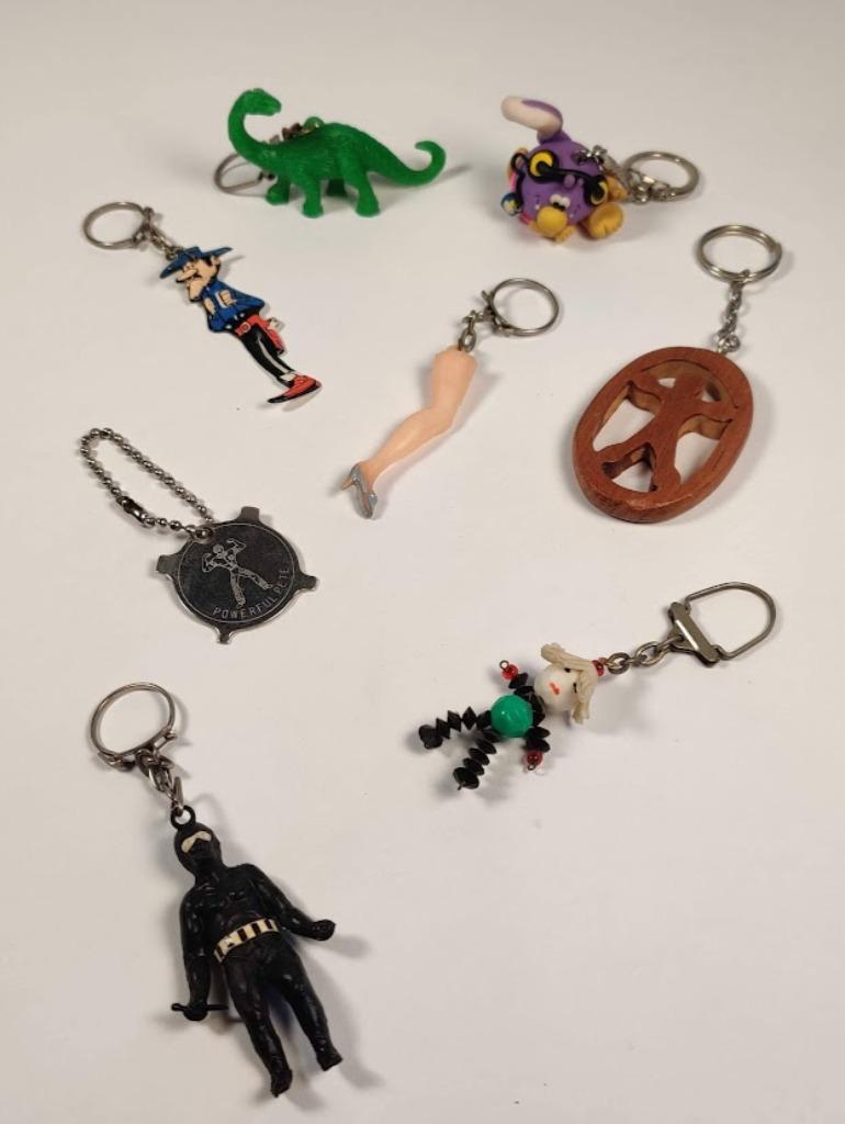 8 sleutelhangers-strip figuur, Verzamelen, Ophalen of Verzenden