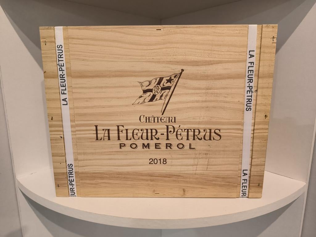 3 x Château Lafleur Petrus 2018 dans une caisse, Enlèvement ou Envoi