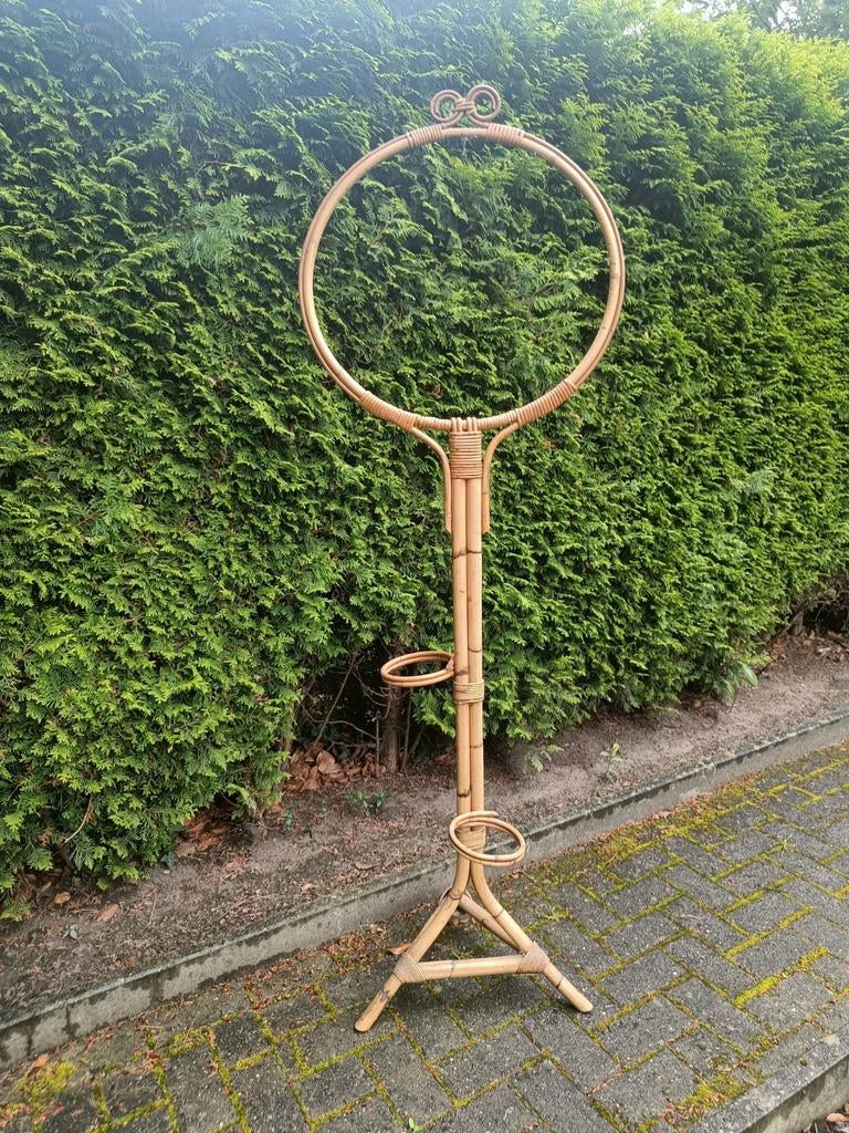 Vintage rotan plantenhouder jaren 60, Tuin en Terras, Ophalen, Gebruikt