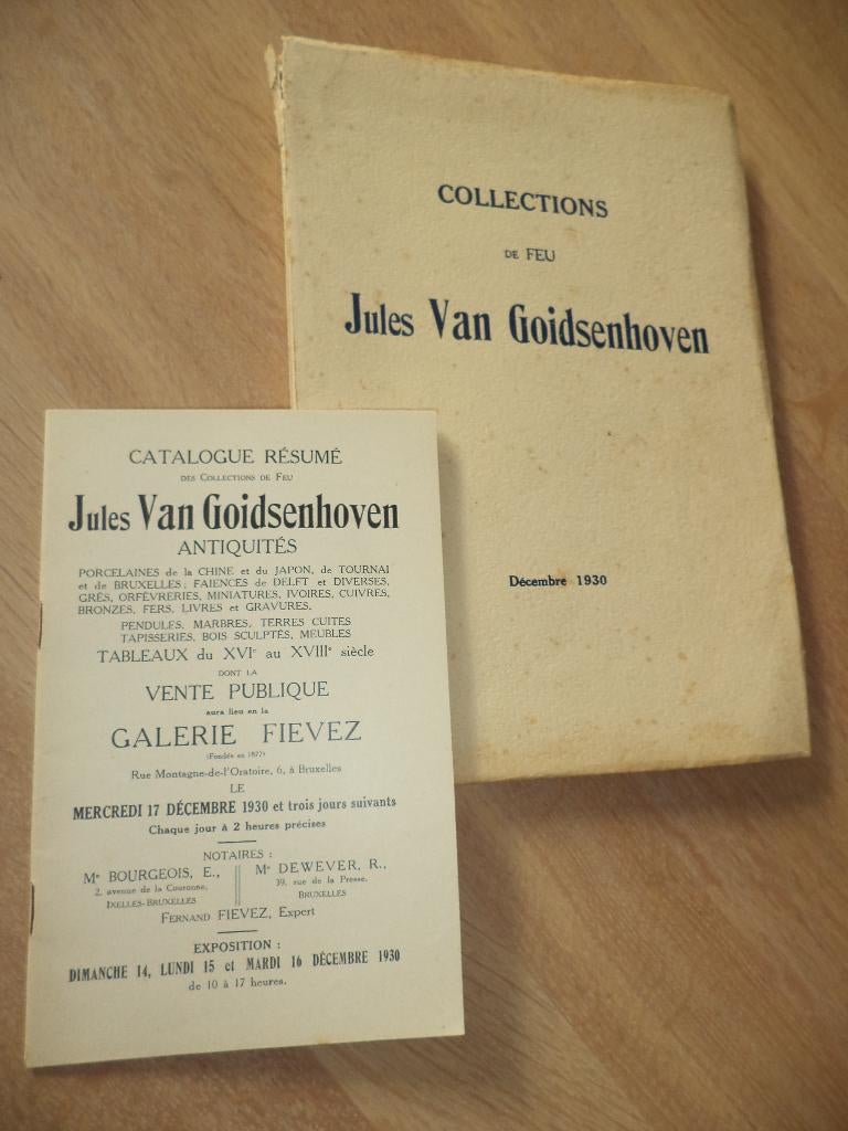 1930 Collections de Jules Van Goidsenhoven Veiling catalogus, Ophalen of Verzenden