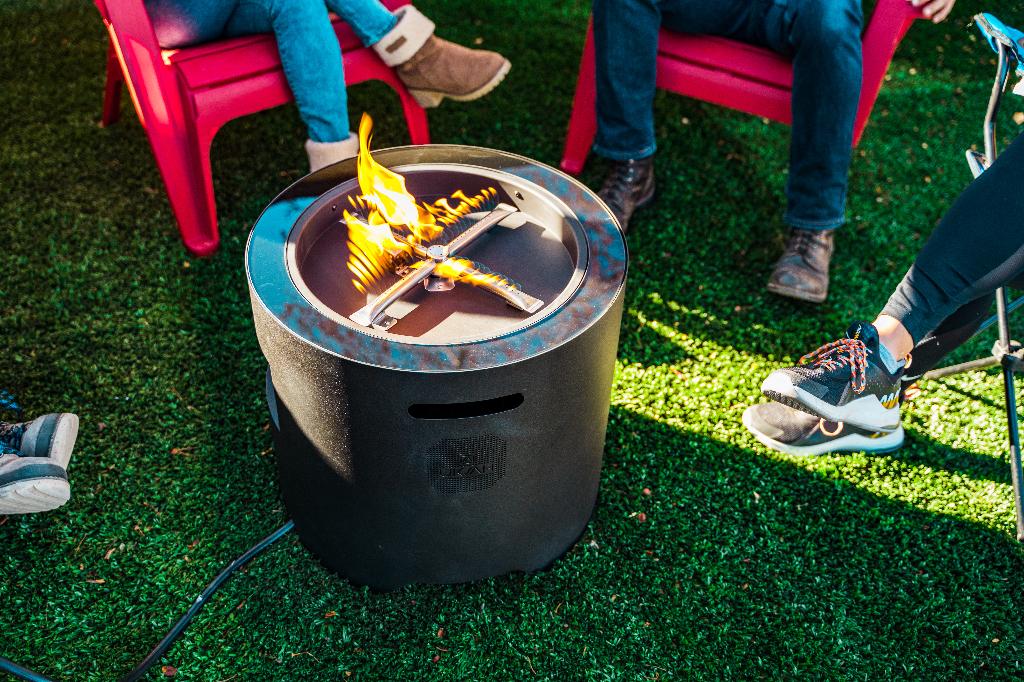 gasvuur met bluetooth speaker met dansende vlammen en hoes, Tuin en Terras, Ophalen, Gebruikt
