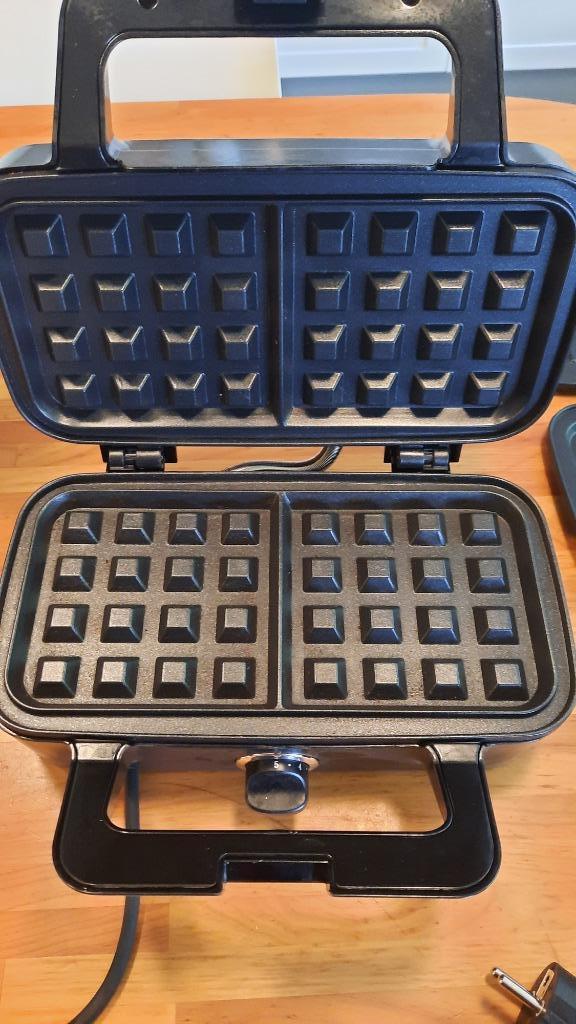 Wafelijzer toaster grill garantie KitchenBrothers PFAS-vrij, Ophalen of Verzenden, Uitneembare platen, Zo goed als nieuw