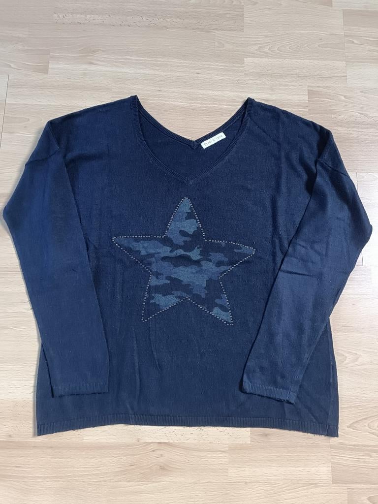 Pull bleu marine avec étoile camouflage, Kleding | Dames, Truien en Vesten, Gedragen, Blauw, Ophalen of Verzenden