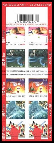 B56 Carnet Timbres Contes 200 ans H.C. Andersen (Prior), Envoi, Timbre-poste, Autocollant