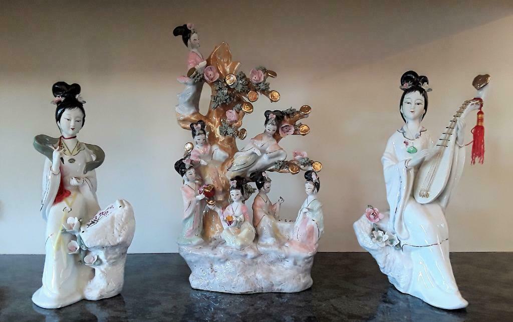 Set van 3 Chinese handgeschilderde geëmailleerde porseleinen, Ophalen