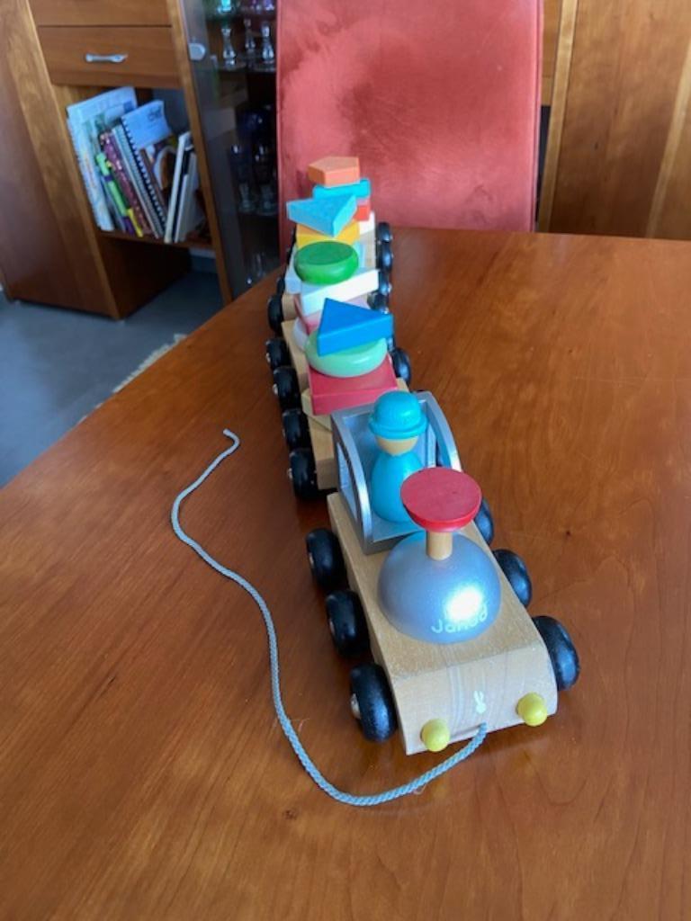 Janod Train aimanté en bois à tirer., Enlèvement ou Envoi, Utilisé, Jouet à Pousser ou Tirer