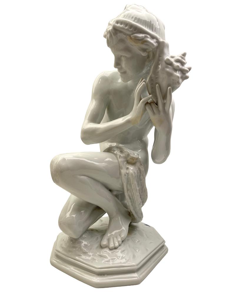 Sculpture porcelaine blanche d’après Carpeaux Bleu S, Enlèvement ou Envoi