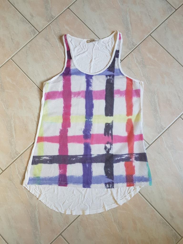 Top en treillis, Enlèvement ou Envoi, Taille 36 (S), Comme neuf, Blanc