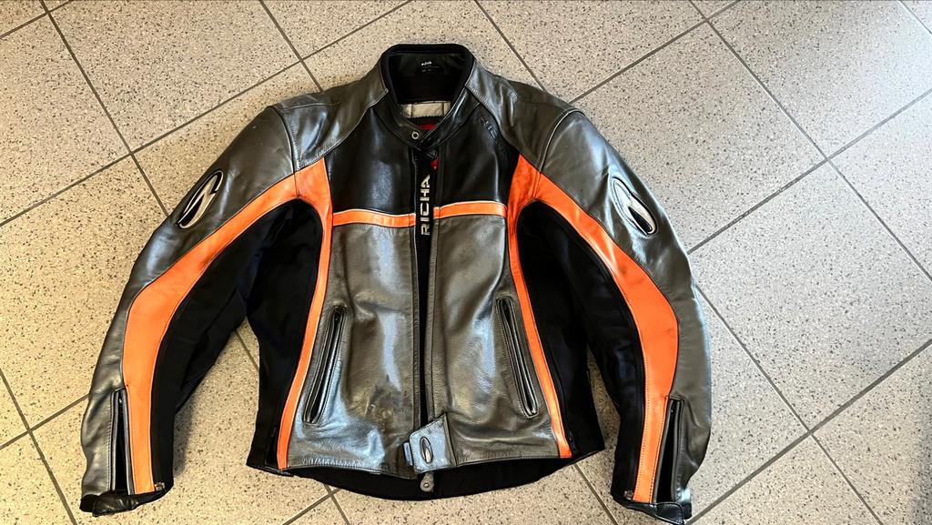Richa retro leder motorjas- maat50 uitneembare armventilatie, Ophalen, Jas | leer
