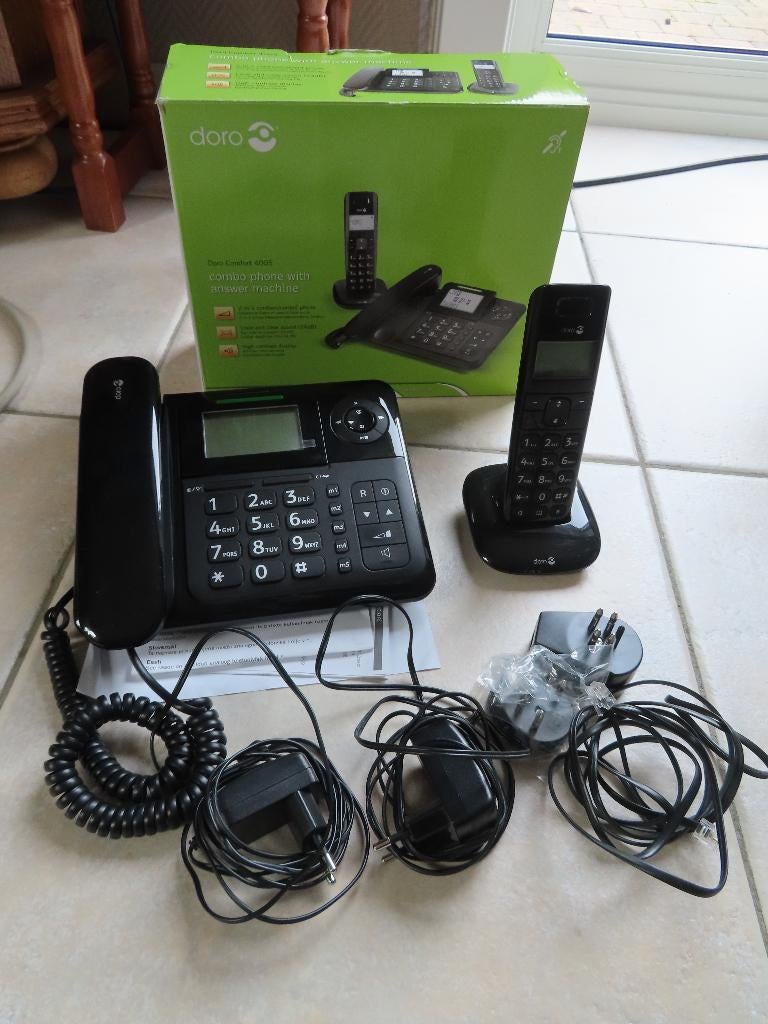 Téléphone Doro Comfort 4005 Filaire & sans fil / répondeur, Télécoms, Enlèvement ou Envoi, Utilisé, 2 combinés