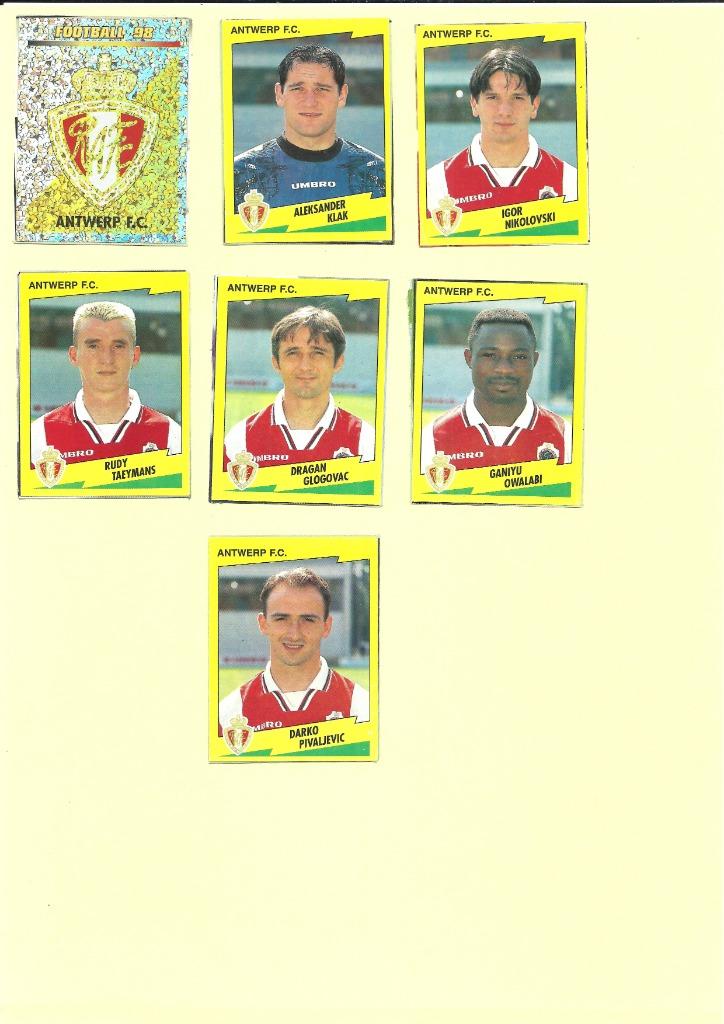 Panini Football 98 - Antwerp FC - recup, Enlèvement ou Envoi, Utilisé, Plusieurs images