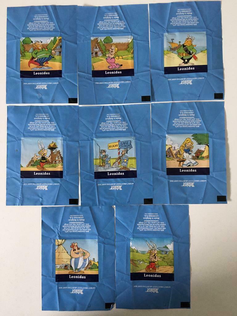 Asterix, Leonidas wikkels. 8 blauwe en 7 Bordeaux kleurige, Ophalen of Verzenden, Zo goed als nieuw
