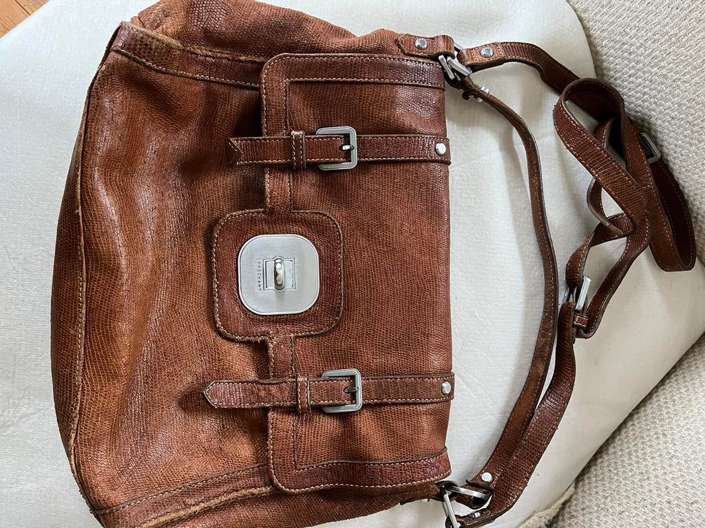 Sac à main  Longchamps vintage, Utilisé, Beige, Sac à main