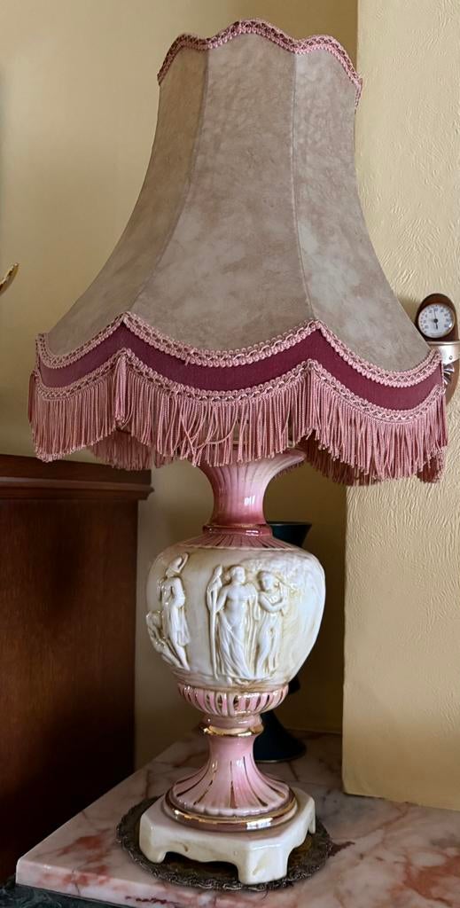 Vintage Italiaanse Tafellamp – Klassiek Reliëf – Jaren 60/70, Maison & Meubles, Lampes | Lampes de table, Enlèvement