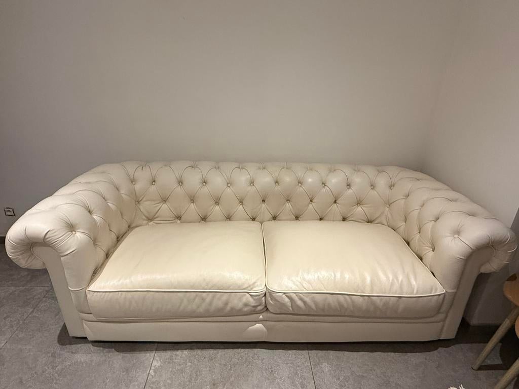 Salon Chesterfield 3 places, Ophalen, Zo goed als nieuw