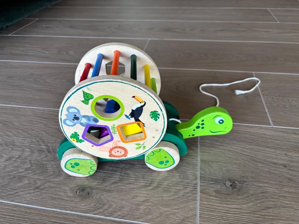 Houten trekschildpad, Kinderen en Baby's, Ophalen of Verzenden, Gebruikt, Duw- of Trekspeelgoed