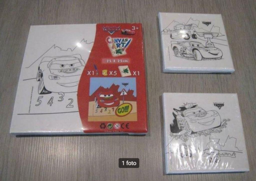 Cars schildercanvas (3 stuks) + schort, Kinderen en Baby's, Ophalen of Verzenden, Nieuw, Knutselen