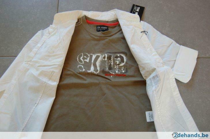 Wit hemd+bijpassende T-shirt-116-Nieuw (Tim Moore), Nieuw, Jongen, Shirt of Longsleeve