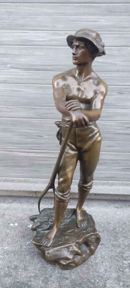 Bronze le faneur signe Charles octave levy, Ophalen of Verzenden, Brons