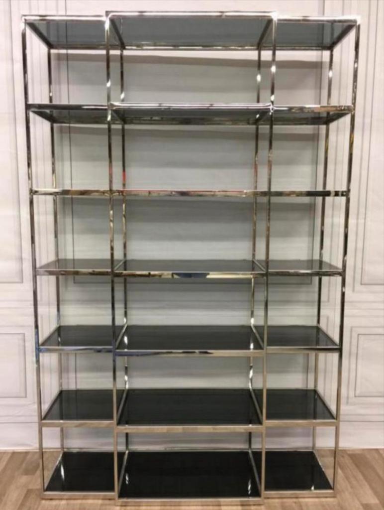 Design Wandkast Eichholtz QBIQ open kast boekenkast, 25 à 50 cm, Avec tablette(s), Verre, 150 à 200 cm