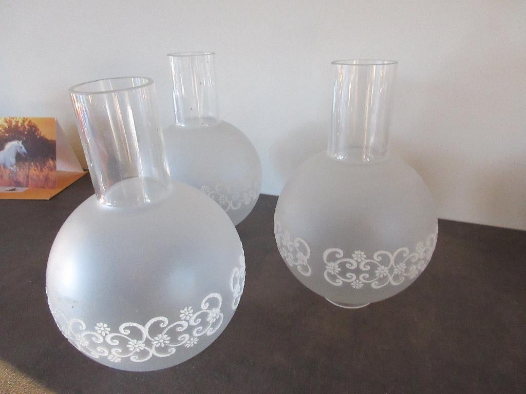 3 lampekappen bobeches lampekap glas lampenkappen lamp, Ophalen