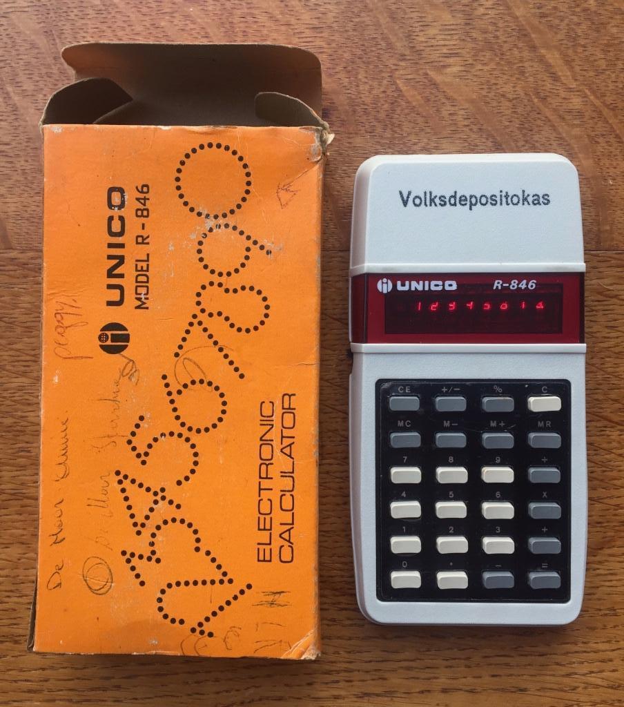 Calculator UNICO R-846, uit 1976, Ophalen of Verzenden, Overige typen