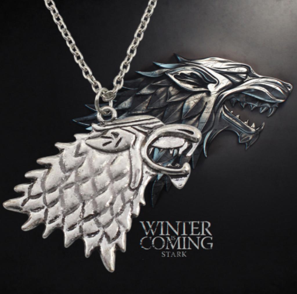 Game of Thrones hanger ketting, verzamelaar, wolfskop, Ophalen of Verzenden, Nieuw, Zilver, Dier