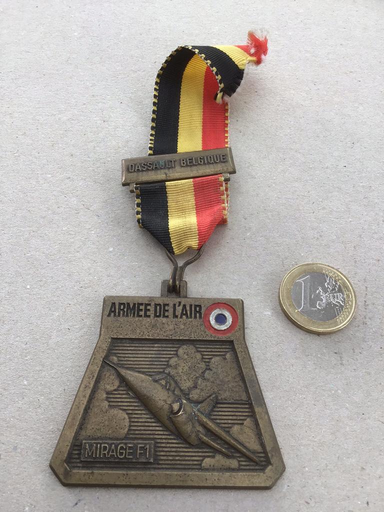 Rare médaille aéronautique du pilote belge Mirage F1, Collections, Enlèvement ou Envoi