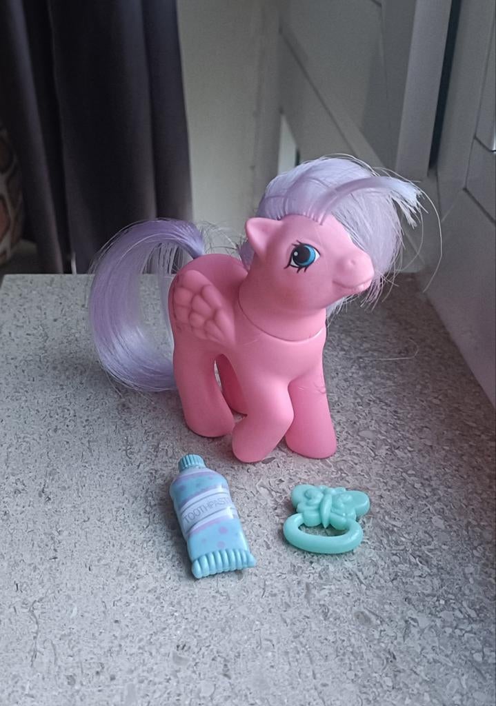 Vintage My Little Pony G1 baby Northstar met toebehoren, Verzamelen, Ophalen of Verzenden, Gebruikt