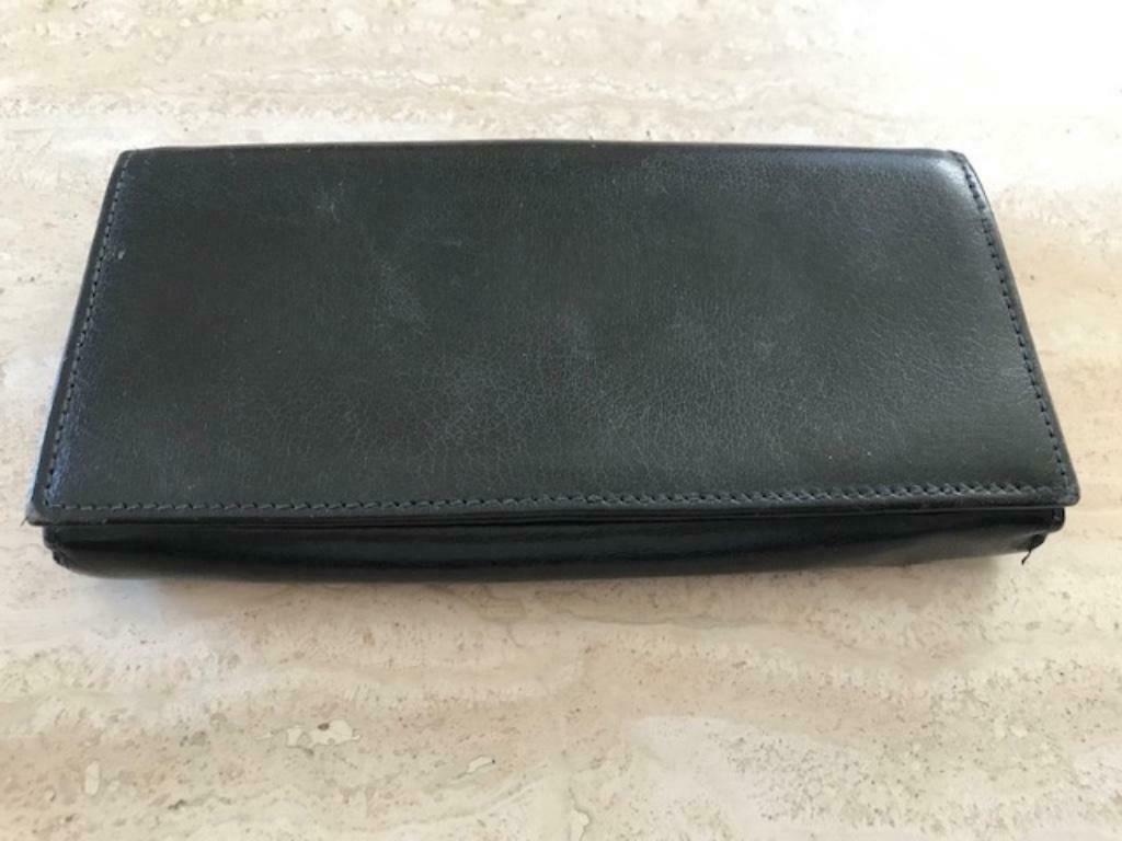 Zwarte geldbeugel - 18x9cm (zn1257), Ophalen of Verzenden, Gebruikt, Zwart, Met knipsluiting