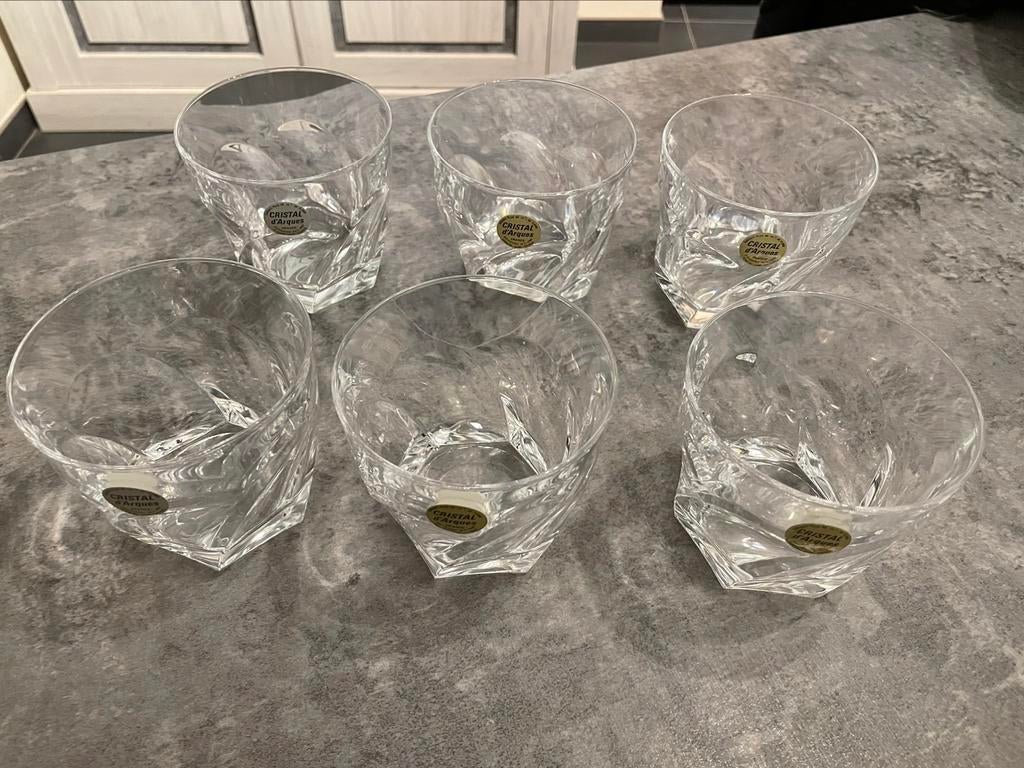 6 glazen van Cristal d’Arques, Antiek en Kunst, Ophalen of Verzenden