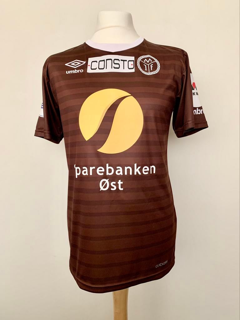 Mjøndalen IF 2017 home Pellegrino match worn football shirt, Sports & Fitness, Taille M, Enlèvement ou Envoi, Utilisé, Maillot